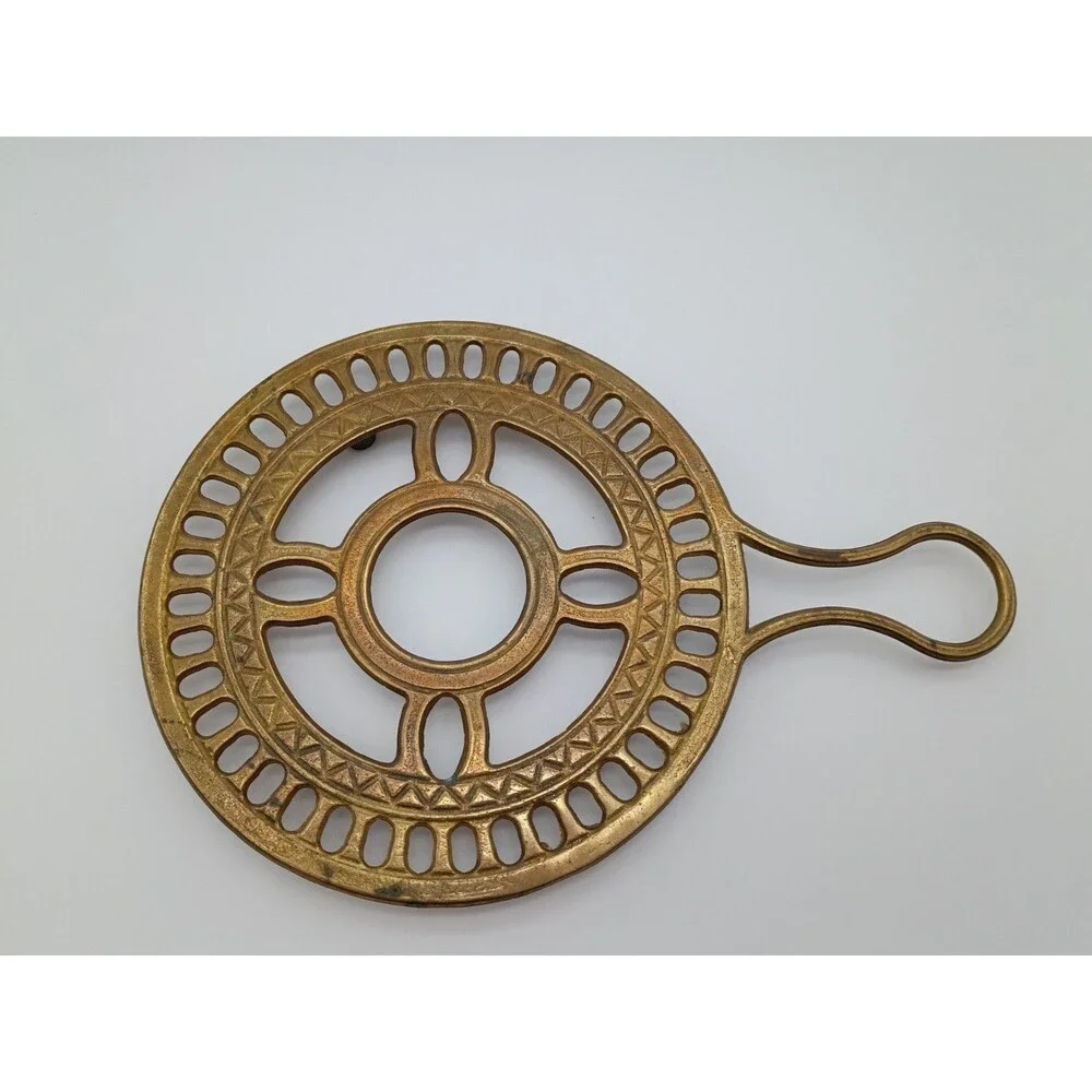 Vintage Brass Teapot Warmer Trivet Food